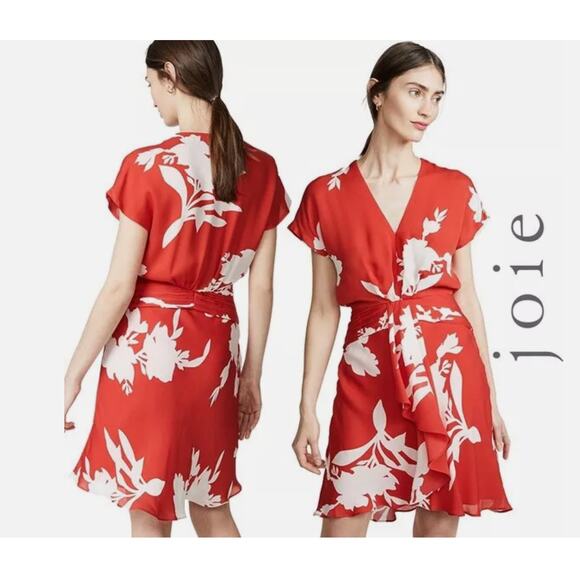 JOIE NWT Black & White Floral 100% Silk Ashleena Dress // 2 - Picture 10 of 10